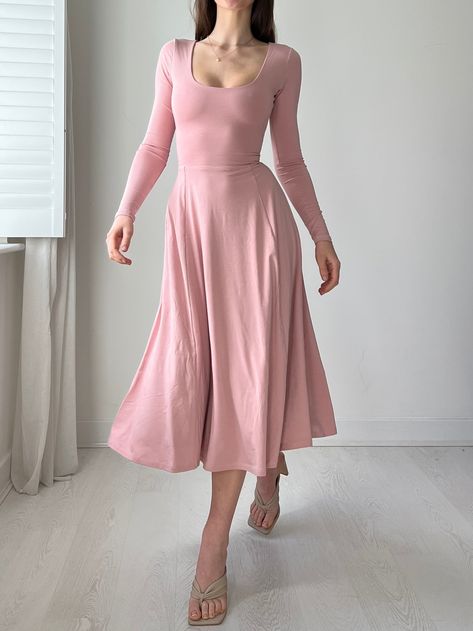 Classic Dress Elegant, Satin Formal Dress, Timeless Aesthetic, Soft Classic, Pink Midi Dress, Feminine Dress, Layered Skirt, Bamboo Fabric, Corset Style