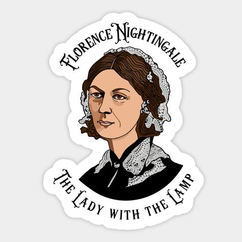 Florence Nightingale The Lady With The Lamp. Nursing hero - perfect gift for a nurse or a doctor or a nursing graduate, history lover or lover of English history. -- Choose from our vast selection of stickers to match with your favorite design to make the perfect customized sticker/decal. Perfect to put on water bottles, laptops, hard hats, and car windows. Everything from favorite TV show stickers to funny stickers. For men, women, boys, and girls. Florence Nightingale Lamp, Lady With The Lamp, Nurse Art, Nurse Stickers, Feminist Icons, Florence Nightingale, Nurse Graduation Gift, Nurses Day, English History