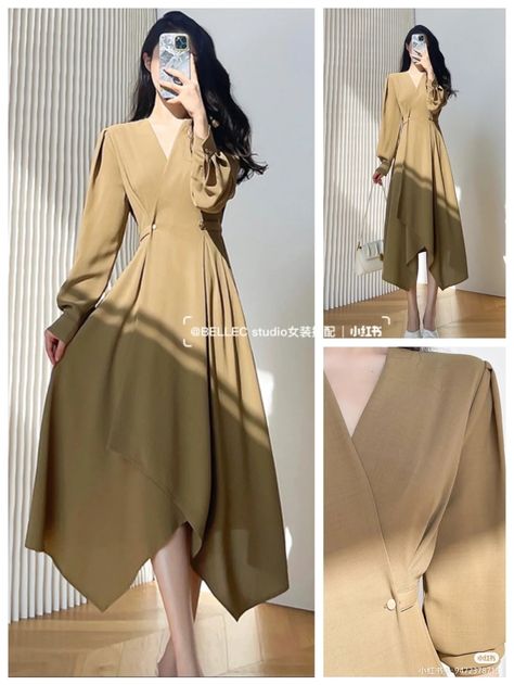 Vintage Dresses Online, Elegant Dresses Classy, Trendy Dress Outfits, Korean Fashion Dress, Designer Dresses Casual, Womens Vintage Dresses, Stylish Work Outfits, Fashion Dresses Casual, Modest Fashion Outfits