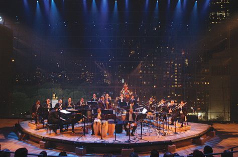 Jazz at Lincoln Center | Rafael Viñoly Architects | View of the Allen Room. Photo: Brad Feinknopf Rafael Vinoly, Jazz At Lincoln Center, Columbus Circle, Music Vibes, Room Photo, Lincoln Center, Live Performance, Rest And Relaxation, Cabaret