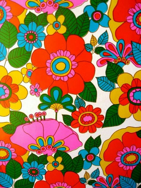 textile design late 1960s Wal Art, Hur Man Målar, Motif Vintage, Retro Fabric, Bedroom Vintage, Vintage Hawaiian, Retro Pattern, Pics Art, Retro Prints