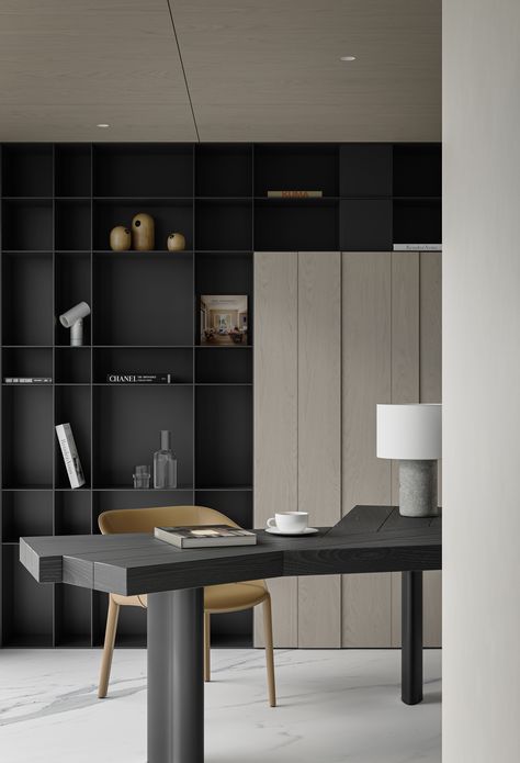 Shelving Design, Bookshelf Design, Office Room, Office Interior Design, Home Office Design, Cabinet Design, Modern Interior Design, 인테리어 디자인, Contemporary Interior