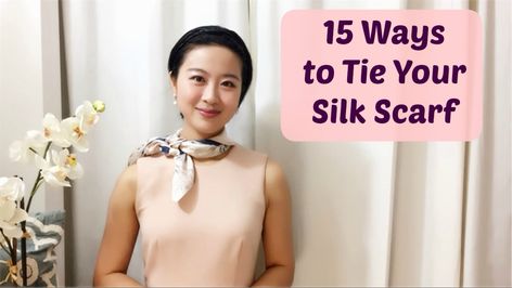 Ways To Wear A Short Scarf, How To Tie Short Scarf Neck Scarves, How To Wear A Small Silk Scarf, Small Square Silk Scarf Tying, How To Tie A Small Square Silk Scarf, Short Silk Scarf Tying, How To Tie A Short Scarf Around Neck, Short Neck Scarf Tying, Small Scarves How To Wear