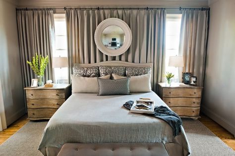 The Bougie Life: Apartment Therapy- Curtain Headboard Window Behind Bed, Bedroom Window Design, Curtains Behind Bed, Headboard Curtains, Bedroom Drapes, Furniture Placement, Bilik Tidur, Bedroom Windows, Trendy Bedroom