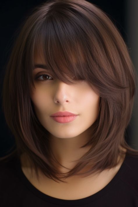 Layered Haircuts For Medium Hair, Medium Length Hair With Layers, Vlasové Trendy, Bangs With Medium Hair, Shoulder Length Hair Cuts, Haircuts For Medium Hair, Long Brown Hair, Medium Hair Cuts, Medium Length Hair Cuts