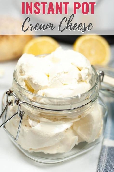 Instant Pot Ricotta Cheese, Instant Pot Mozzarella Cheese, How To Make Homemade Cream Cheese, Homemade Cream Cheese Recipes, Canning Cream Cheese, Cream Cheese From Scratch, Instant Pot Canning Recipes, How To Make Cream Cheese At Home, How To Make Cream Cheese