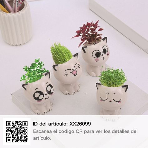 Animal Pots, Window Bathroom, Desk Kitchen, Cactus Plant Pots, Mini Cat, Cat Plants, Animal Planters, Cat Flowers, Ceramic Flower Pots