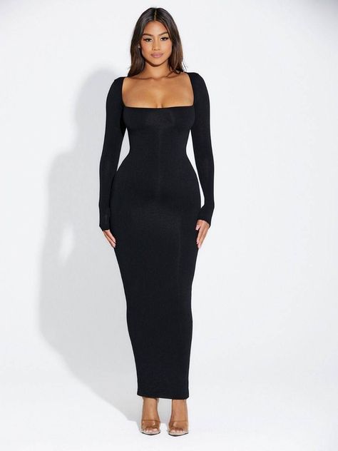 Tight Dress Outfit, Long Gowns, Ribbed Bodycon Dress, Naked Wardrobe, Lounge Dress, Looks Street Style, Grad Dresses, Curvy Dress, Get Yours Now