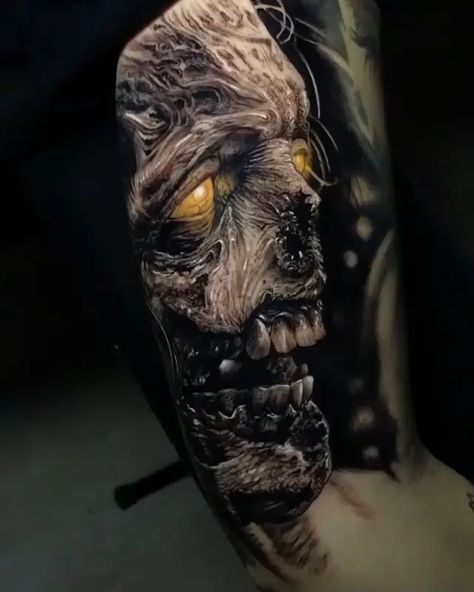 Zombie Tattoo, Herren Hand Tattoos, Gotik Tattoo, 42 Tattoo, Zombie Tattoos, Shadow Tattoo, Dark Tattoos, Skull Sleeve, Skull Sleeve Tattoos