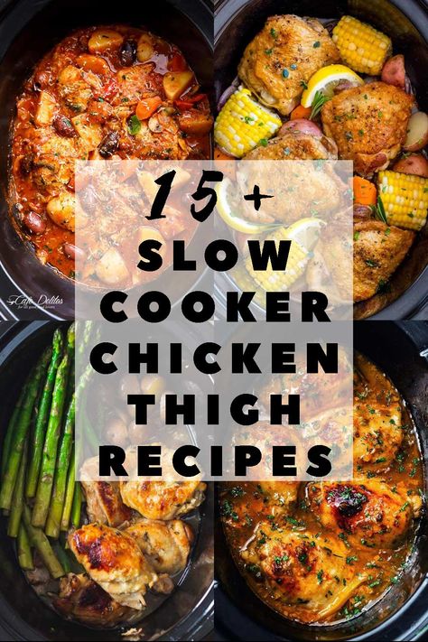 Slow Cooker Chicken Thigh Recipes, Chicken Thighs Slow Cooker Recipes, Healthy Chicken Thigh Recipes, Slow Cooker Chicken Healthy, Crockpot Chicken Thighs, Slow Cooker Chicken Thighs, Delicious Chicken Dinners, Chicken Thigh Recipes Crockpot, Boneless Chicken Thigh Recipes