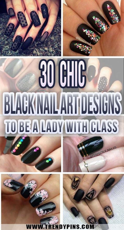 Edgy Black Nails Art Designs, Unique Black Nail Designs, Textured Black Nails, Edm Concert Nails, Nail Art Designs Gothic, Black Nails With Art, Black Nails Spring, Level 1 Nail Art, Black Easter Nails