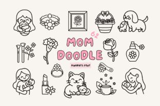 Mothers Day Doodles, Month Doodles, Mom Doodle, Dingbats Fonts, Calendar Doodles, Hand Drawn Typeface, Doodle Font, Font S, Font Creator