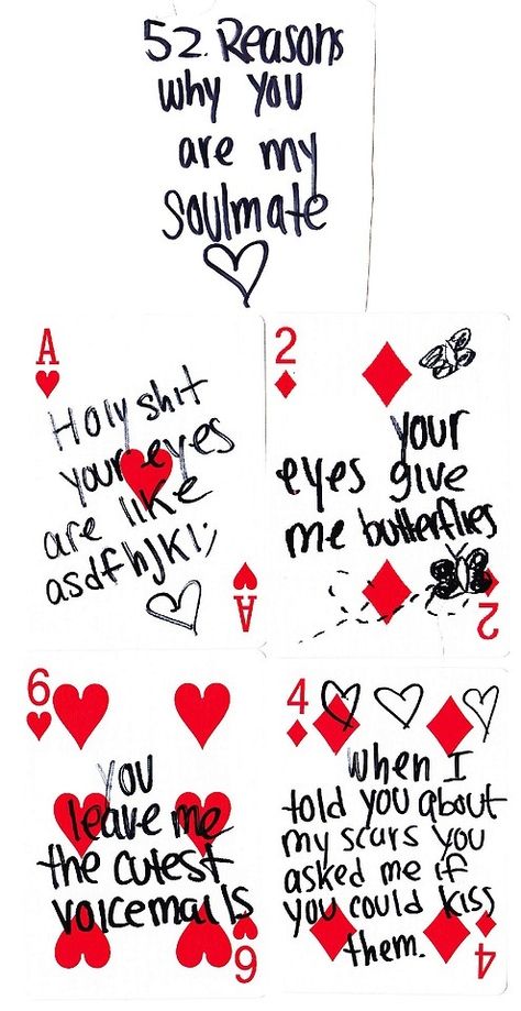 Deck Of Cards Valentines Day Gift Ideas, Loves A Game Wanna Play, Things To Do With Playing Cards, 52 Things I Love About You Cards, Painting Deck Of Cards, Diy Card Deck, Diy Deck Of Cards, Playing Cards Crafts, Deck Of Cards Gift