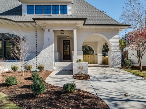 Brick Path, Carport Designs, Porte Cochere, New Architecture, Modern Ranch, Timber Framing, Historic Home, Outdoor Rooms, Home Photo