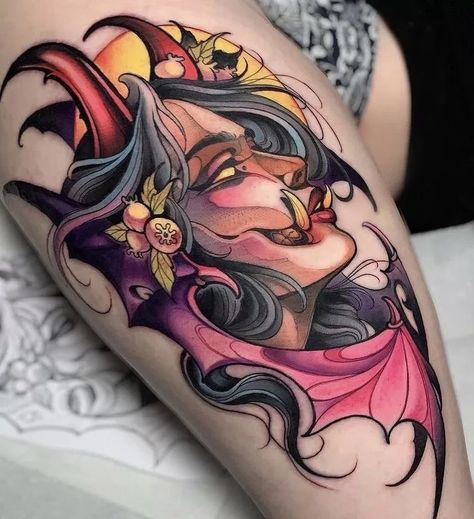 Neo Traditional Animal Tattoo, Neo Traditional Tattoo Art, Traditional Animal Tattoo, Neo Traditional Tattoos, Neo Traditional Art, Colored Tattoo Design, Neo Tattoo, Nouveau Tattoo, Traditional Tattoo Art