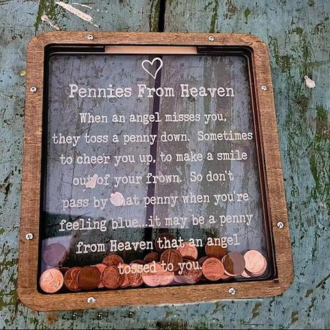 Wood Piggy Bank, Custom Piggy Bank, Pennies From Heaven, Wooden Piggy Bank, Memorial Ideas, Money Bank, Bereavement Gift, Cheer You Up, Coin Bank