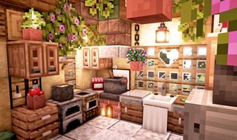 Cottage In The Mountains, Minecraft Rooms, Minecraft Decoration, Playing Minecraft, Rumah Minecraft Sederhana, Minecraft Interior, Minecraft Interior Design, Bangunan Minecraft, Minecraft House Plans