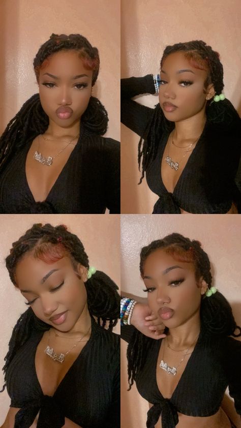 Cute Faux Locs, Fake Locs Hairstyles, Realistic Faux Locs, Faux Locs Black Women, Fake Locs, Locs Black Women, Faux Locs Styles, Goals Inspiration, Locs Hairstyles