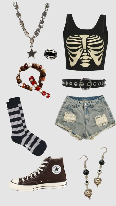 Lazy Alternative Outfits, Casual Alternative Outfits Summer, Summer Outfit Grunge, Fancy Grunge Outfits, Lazy Grunge Outfits, Grungecore Outfits, Summer Emo Outfits, Comfy Grunge Outfits, Dark Grunge Outfits