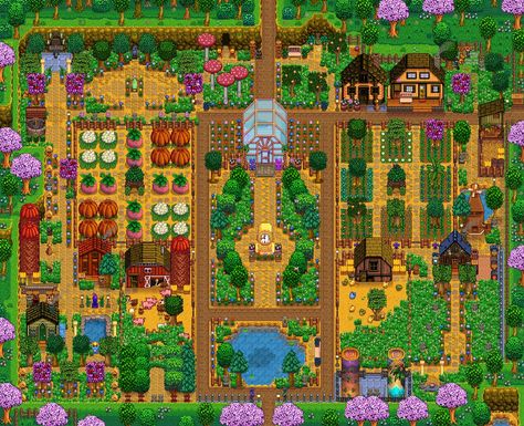 Stardew Valley Greenhouse, Greenhouse Layout, Stardew Farm Ideas, Stardew Layout, Farm Layouts, Stardew Farm, Stardew Farms, Fancy Farm, Stardew Valley Ideas