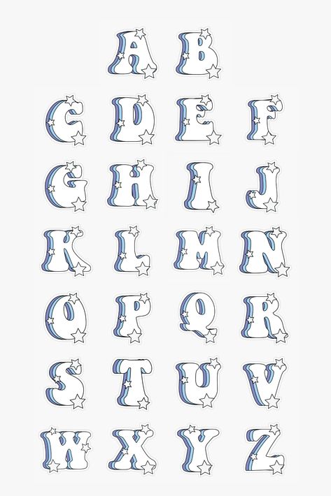 Cute Letter Stickers, Blue Letter Aesthetic, Purple Letter Aesthetic, Letter S Aesthetic, Cute Alphabet Fonts, Letters Aesthetic Alphabet, Aesthetic Letters Alphabet, Blue Journal Stickers, Cute Blue Stickers