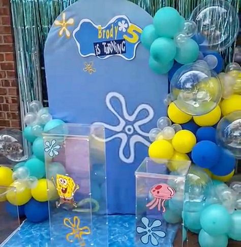 Spongebob Theme Balloon Arch, Spongebob Balloon Decorations, Spongebob Balloon Arch, Spongebob Balloon Garland, Spongebob Balloon, Birthday Party Balloon Arch, Party Balloon Arch, Spongebob Birthday Party, 25th Birthday Parties