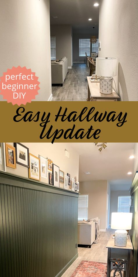 Hallways can be a tough space to work with– what do you put there, if anything? Do you have space for anything functional? How do you make sure it isn’t overcrowded? These are just some of the questions I had… and may very well be the same as the thoughts swirling through your head right […] The post Easy Hallway Update appeared first on Salvaged Living. Small Hallway Wainscotting Ideas, Diy Hallway Wall Ideas, Small Hallway Renovation, Hallway Walls Ideas, Bead Board Walls Hallway, Hallway Beadboard Ideas, Beadboard Hallway Ideas, Hallway Remodel Ideas, Hallway Beadboard