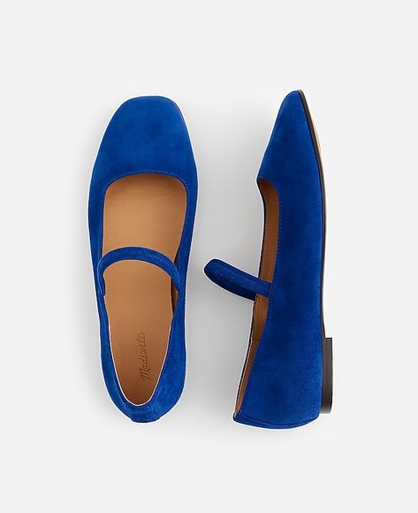 The Greta Ballet Flat | Madewell Suede Ballet Flats, Fashion Wishlist, Shoe Obsession, A Well, Ballet Flat, Blue Suede, Beautiful Shoes, Wedding Shoes, Flat Shoes Women