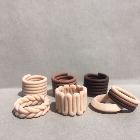 Malaysian Makeup, Diy Clay Rings, Clay Ring, Polymer Clay Ring, Clay Rings, Diy Air Dry Clay, ดินปั้น Polymer Clay, Handmade Clay Jewelry, Tanah Liat