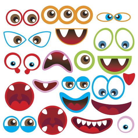 Monster Mouth, Monster Crafts, Eye Illustration, Monster Eyes, Monster Birthday Parties, Monster Theme, Monster Face, Cartoon Eyes, Manualidades Halloween