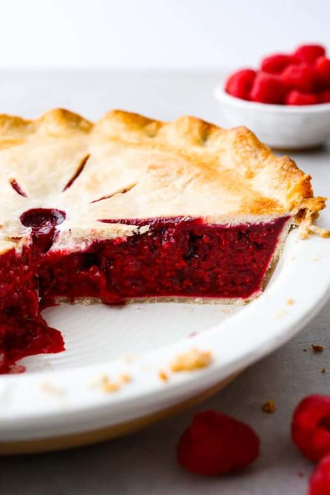 Raspberry Pie Recipe With Frozen Berries, Raspberry Pie Filling Recipes, Creme Fraiche Dessert, Fresh Raspberry Pie, Raspberry Pie Recipe, Raspberry Pie Filling, Fruit Pie Filling, Pie Filling Recipes, Raspberry Pie