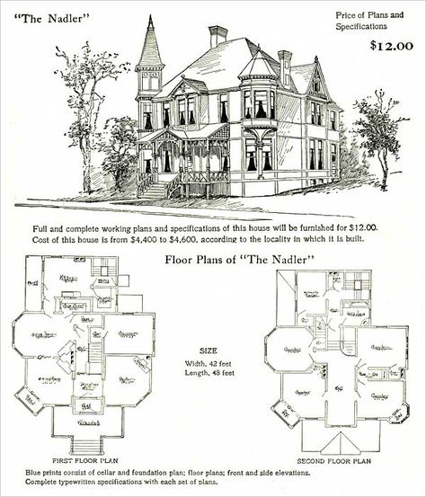 Queen Anne home plans...on my to do list Queen Anne House Plans, Vintage Floor Plans, Mansion Homes, Queen Anne House, Victorian House Plans, Antique House, Vintage House Plans, Old Houses For Sale, Casa Vintage