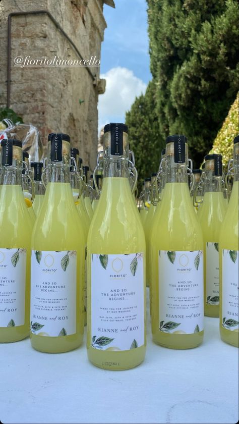 Rianne Meijer Wedding, Limoncello Wedding, Rianne Meijer, Wedding Food Drink, Wedding Thank You Gifts, Wedding Aesthetic, Wedding Vibes, Limoncello, And So The Adventure Begins