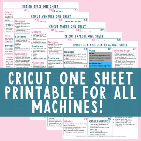 The Country Chic Cottage Cricut Cheat Sheets Free, Cricut Binder, Things To Make With Cricut, Line Types, Space Information, Joy Cricut, Cricut Tools, Cricut Projects Easy, Diy Cnc Router