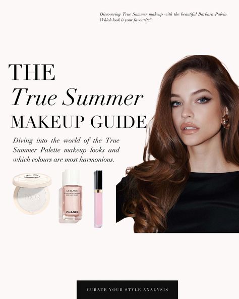 Our True Summer makeup guide is here with the beautiful Barbara Palvin 🤍 . #coloranalysis #colouranalysis #coloranalyst #barbarapalvin #summerpalette #truesummer True Summer Makeup, Makeup Color Palette, Flattering Makeup, Barbara Palvin Style, Cool Summer Palette, Seasonal Makeup, Soft Summer Palette, Soft Summer Color Palette, London Mayfair