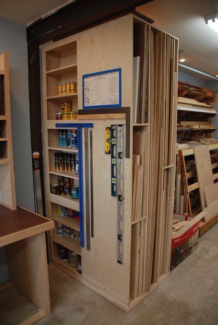 woodshop storage#diyprojects #diyideas #diyinspiration #diycrafts #diytutorial Plywood Storage, Garage Atelier, Workshop Layout, Lumber Storage, Woodworking Storage, Interior Vintage, Diy Garage Storage, Workshop Organization, Shop Layout