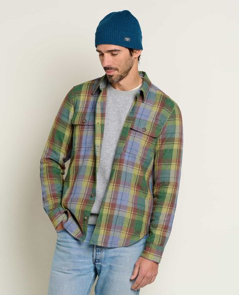 For when you want a shirt that’s rugged with a soft side. Marled yarn (i. e. speckled) adds texture without extra weight, and details like double chest pockets and elbow patches make it stand out from the crowd. Details Fit: Standard fit with drop tail, 29. 5" length Feel: Soft, midweight flannel made from 100% recycled fibers Features: Two button through chest pockets with flaps, elbow patches, and adjustable cuffs, marled yarns give textural interest Fabric & Care Fabric Name: Re-Form Mojo Marled 60% Recycled Cotton, 40% Recycled Polyester Our Re-Form Fabrics are made from 100% recycled materials. This stellar Re-Form flannel is an extension of the beloved mid-weight Mojo fabric (because variety is the spice of life). The Mojo Marled is made with marled yarn (ie: speckled), so it looks m Dress Man, Paper Sleeves, Plaid Shirts, Chill Vibes, Mens Sleeve, Eco Friendly Clothing, Sharp Dressed Man, Organic Clothing, Elbow Patches