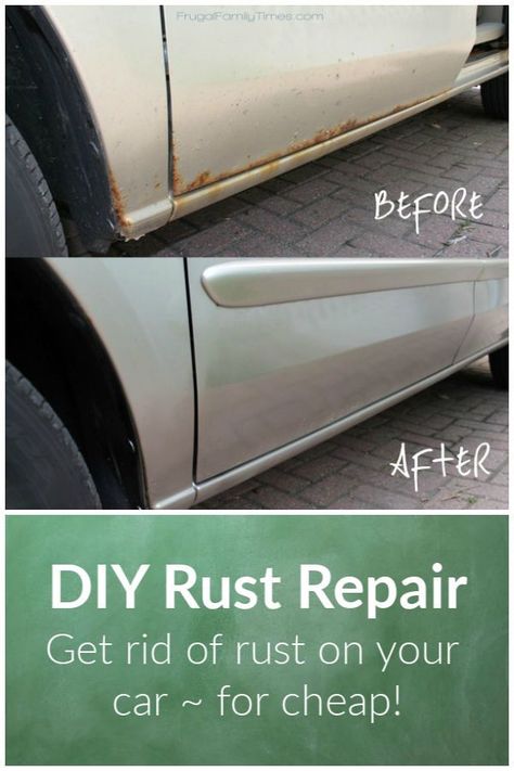 A quick and easy tutorial: how to get rid of rust on a car on a budget. Make your beater better! DIY rust repair. Saving money on fixing up your car. #DIY #saving money #vehicle #fixit #rust Cleaning Painted Walls, Wallpaper Luxury, Rust Removal, Deep Cleaning Tips, Cars Vintage, Car Hacks, How To Remove Rust, Clean Dishwasher, House Cleaning Tips