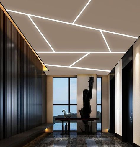 Man Home Decor, Gypsum Ceiling Design, Simple Ceiling Design, Led Aluminum Profile, Plafon Gypsum, False Ceiling Bedroom, False Ceiling Living Room, New Ceiling Design, Interior Ceiling Design