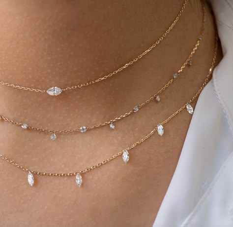 Gold Diamond Jewelry Necklace, Gold Chain With Diamonds, Minimalist Diamond Jewelry, Small Diamond Jewelry, Dainty Diamond Jewelry, Delicate Diamond Jewelry, Trendy Diamond Necklace, Diamond Jewelry Aesthetic, Anklet Diamond