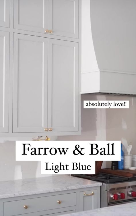 Farrow Ball Light Blue, Farrow And Ball Light Blue, Laundry Reno, Hampton Kitchen, Paint Color Inspiration, Cabinet Color, Farrow And Ball, Ball Lights, Cabinet Colors