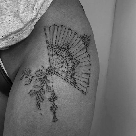 Calf Piece Tattoo Women, Fan Tattoo Placement, Asian Fan Tattoo, Japanese Fan Tattoo, Victorian Tattoo, Japanese Fans, Tattoo Mini, Barefoot Dreams Blanket, Ugg Classic Mini Ii