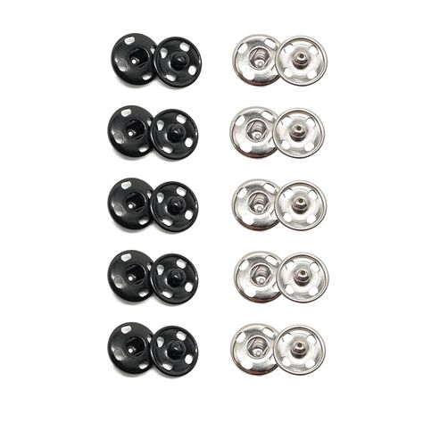 PRICES MAY VARY. 【Snap button kit】100 sets snap buttons, include 50 sets black snap buttons and 50 sets silvery snap buttons，with this snap button kit for all your sewing snaps for clothing projects 【Easy to use】upgrade your sewing game with these snap buttons that easy to use, come in a sleek black and Silver color that complements any fabric type 【Metal snaps size】measuring at diameters,8.5 mm/ 0.33 inch, these metal snap buttons are equipped with a strong snap closure, ensuring that they stay Clothing Projects, Broken Zipper, Crochet Bracelet, Snap Fasteners, Sewing Notions, Press Studs, Sew On, Black And Silver, Doll Making