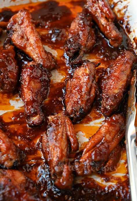 Honey Glaze Chicken Wings, Sweet And Spicy Wing Sauce, Honey Barbeque Wings, Honey Barbecue Chicken Wings, Garlic Chicken Skillet, Honey Bbq Wings Recipe, Firecracker Meatballs, Easy Garlic Chicken, Baked Bbq Chicken Wings