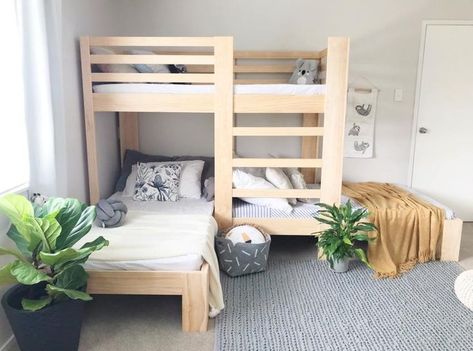 Triple bunk beds – Made from wood NZ | Diy bunk bed, Wooden bunk beds, Triple bunk beds Triple Bunk Beds, Kids Shared Bedroom, Diy Bunk Bed, Triple Bunk Bed, Triple Bunk, Wooden Bunk Beds, Shared Bedroom, Shared Room, Bed Plans