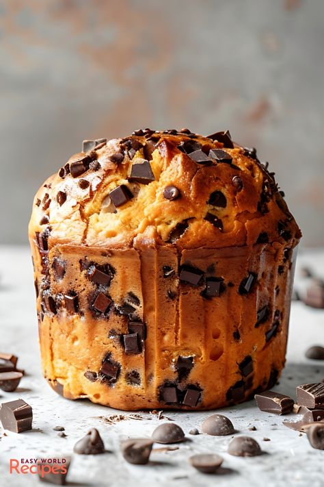 Traditional Chocolate Panettone is an Italian Christmas bread known for its light, airy texture and rich flavor. Make it with this simple recipe! Authentic Italian Bread Recipes, Panatone Bread Recipe, Panatone Bread Italian Christmas, Panetone Recipe, Panettone Recipes, Italian Food Authentic, Panettone Muffins, Traditional Italian Desserts, Christmas Panettone