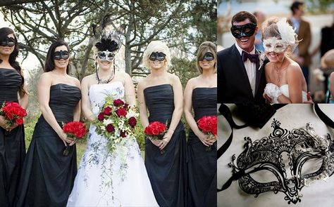 Dramatic & Fun Masquerade Ball Themed Wedding Ideas - 1 - A2zWeddingCards Ball Themed Wedding, Masquerade Ball Wedding, Themed Wedding Ideas, Venetian Wedding, Masquerade Wedding, The Wedding, Wedding Car Decorations, Aisle Runner Wedding, Carnival Wedding