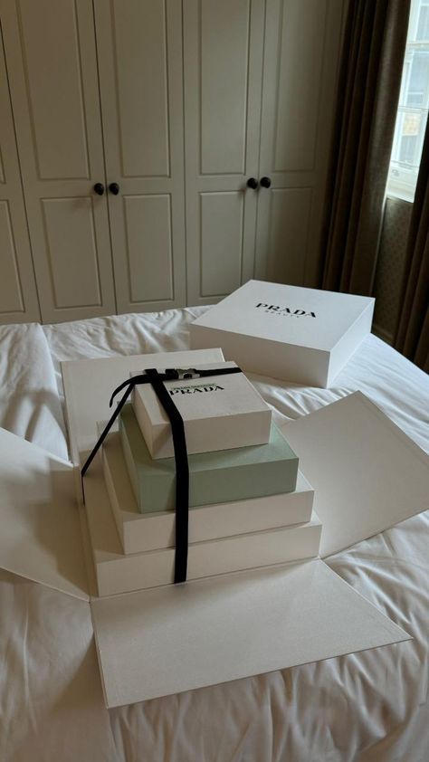 Prada Gift Box Aesthetic, Prada Gift, Prada Gifts, Business Vision, Cool Packaging, Pretty Colors, December 4, Dream Lifestyle, Autumn Aesthetic