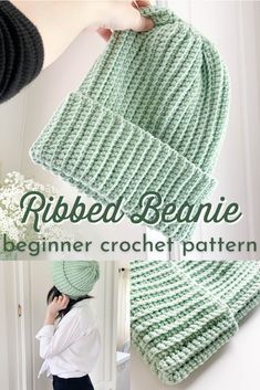 Easy Beginner Crochet Patterns, Easy Crochet Hat, Crochet Hat Free, Fashion Crochet, Crochet Beanie Pattern, Crochet Hats Free Pattern, Crochet Cap, Beginner Crochet Projects, Beginner Crochet