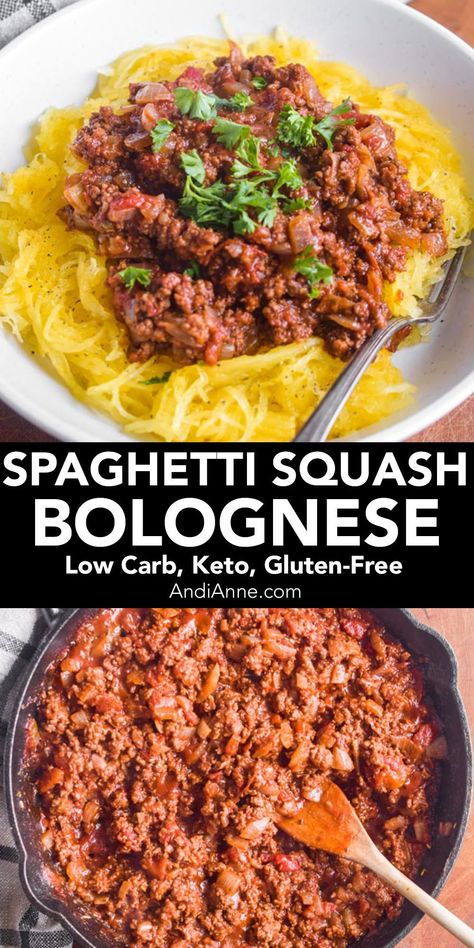 Spaghetti Squash Gluten Free Recipes, Meal Prep With Spaghetti Squash, Spaghetti Squash Recipes With Ground Chicken, Spaghetti Squash Olive Oil And Garlic, Turkey Bolognese Spaghetti Squash, Keto Dinner Recipes Spaghetti Squash, Spaghetti Squash Toppings, Spaghetti Squash Italian Recipes, Ww Spaghetti Squash Recipes With Points